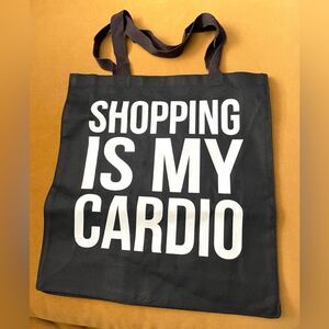 Shopping Is My Cardio Canvas Tote Black